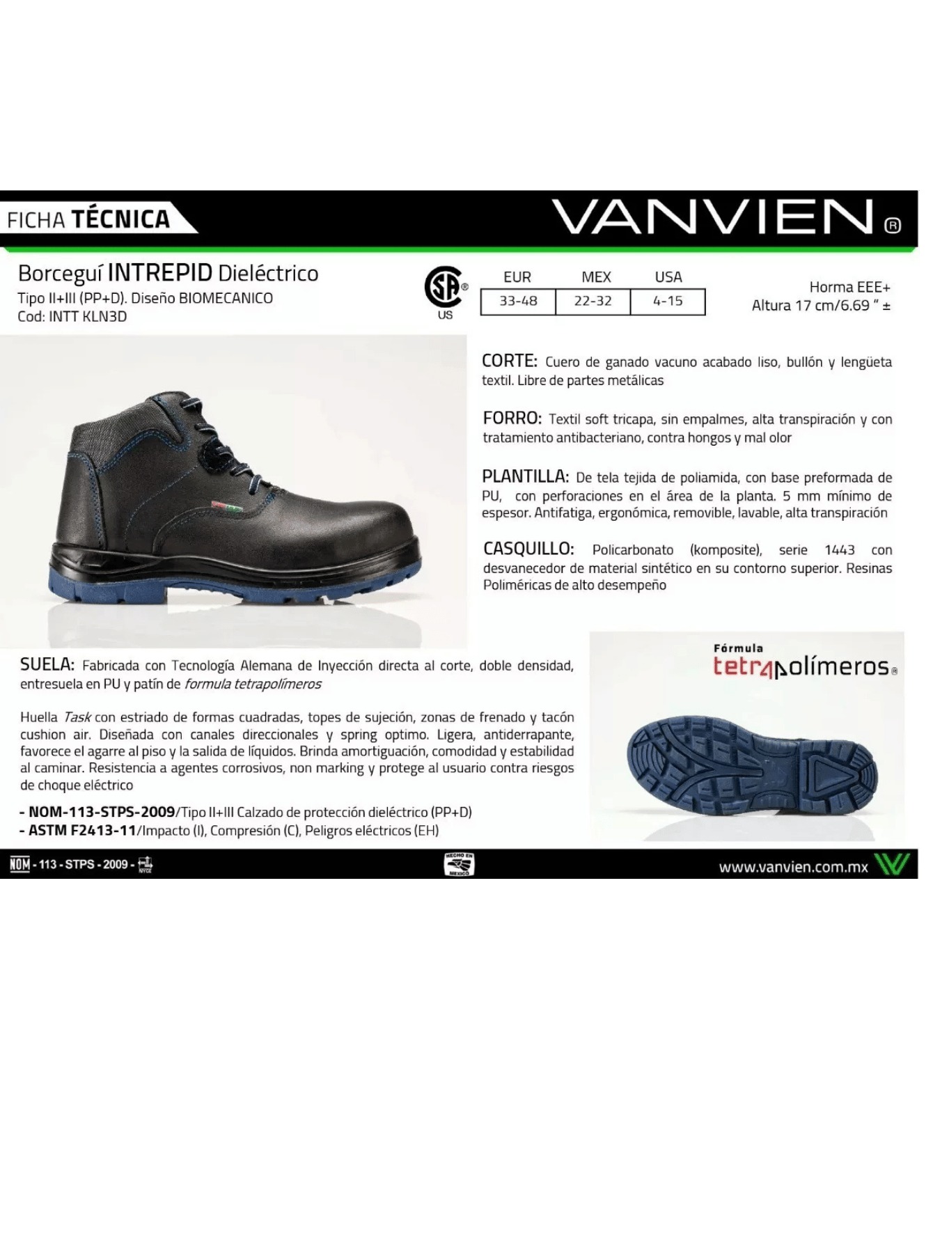 Bota Seguridad Van Vien Intrepid Dielectrico Casquillo