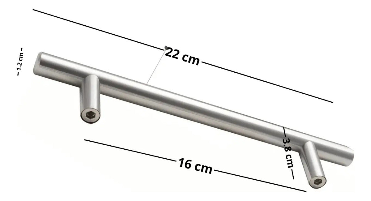 Jaladera Barra Acero Inoxidable Hueca 22 Cm Handy Home 25 Pz