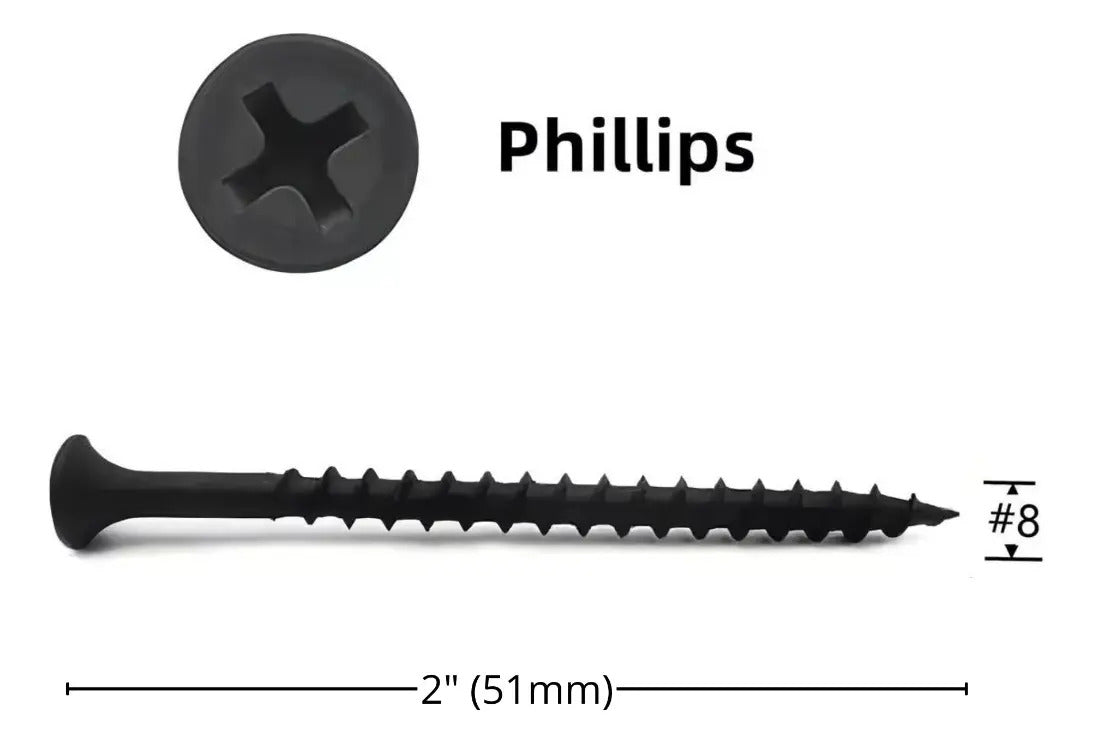 Tornillos Pija Madera Aglomerado 8 X 2 Pulgadas  Cruz Plana