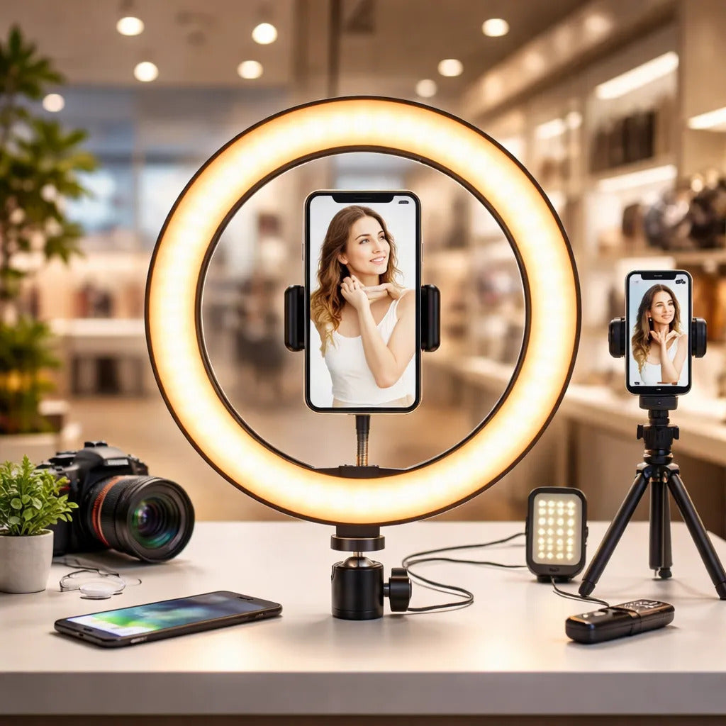 Saga Aro Luz Led 12 Pulg Tiktok Maquillaje 10 Niveles Intens