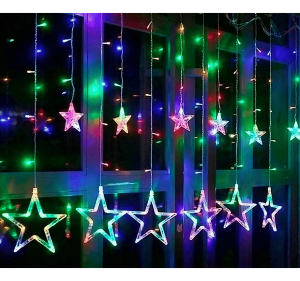 Serie Navideña Cortina Luz Led Estrella Estrella
