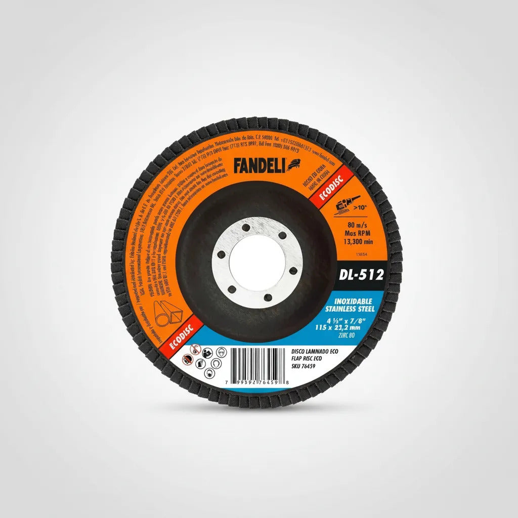 Disco Laminado Fandeli Dl512 Zirconia 115 Mm Grano 80 10 Pzs