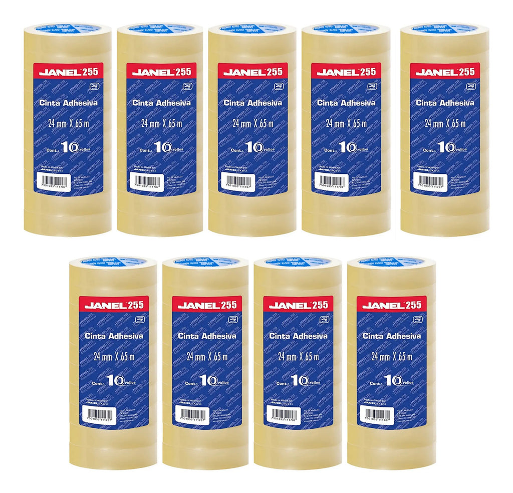 Cinta Adhesiva Janel 255 Transparente 24mmx65m 90 Rollos