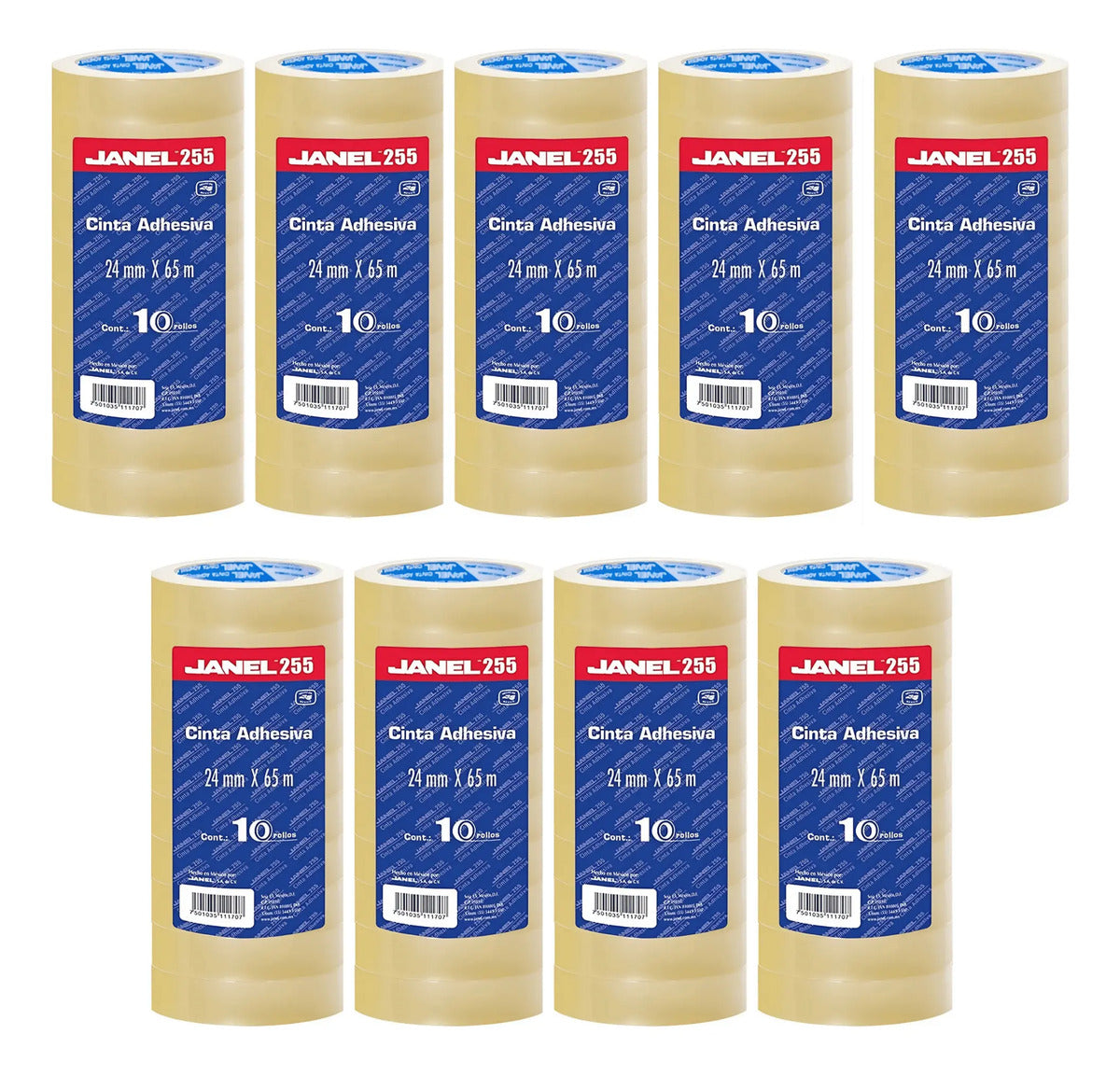 Cinta Adhesiva Janel 255 Transparente 24mmx65m 90 Rollos