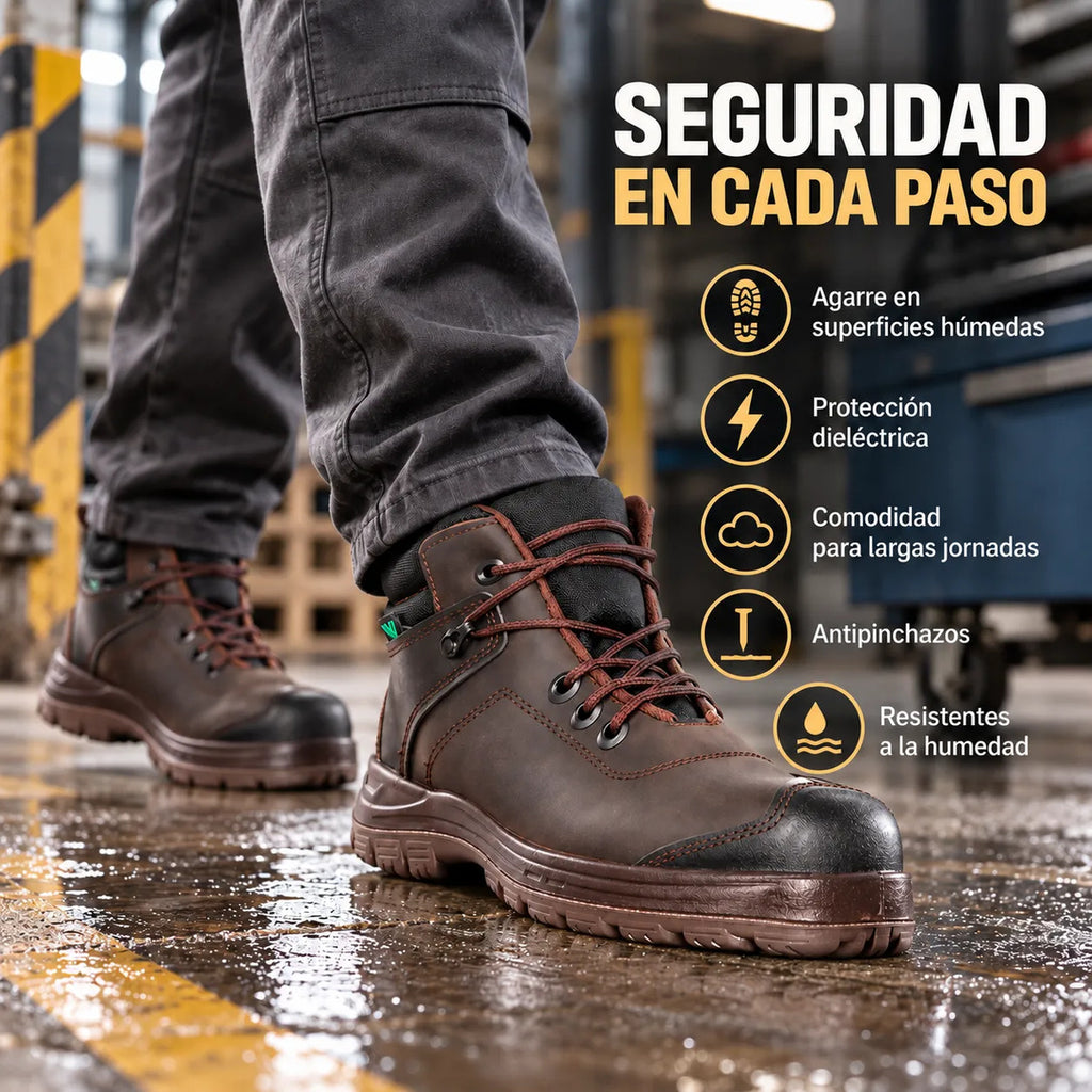 Van Vien Omega  Bota De Seguridad Dielectrico Cafe  Y Negro