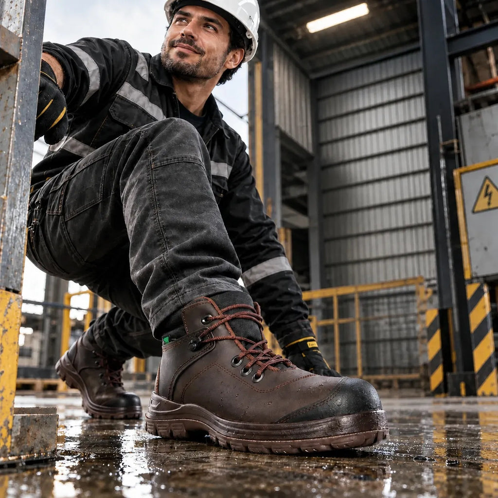 Van Vien Omega  Bota De Seguridad Dielectrico Cafe  Y Negro