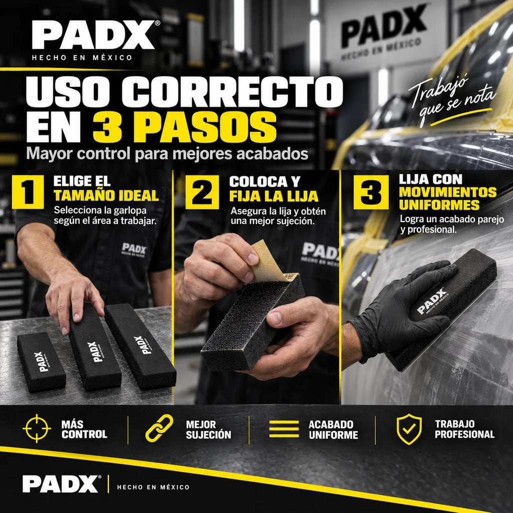 Juego De Bloques Garlopas Con Velcro Para Lijar Padx