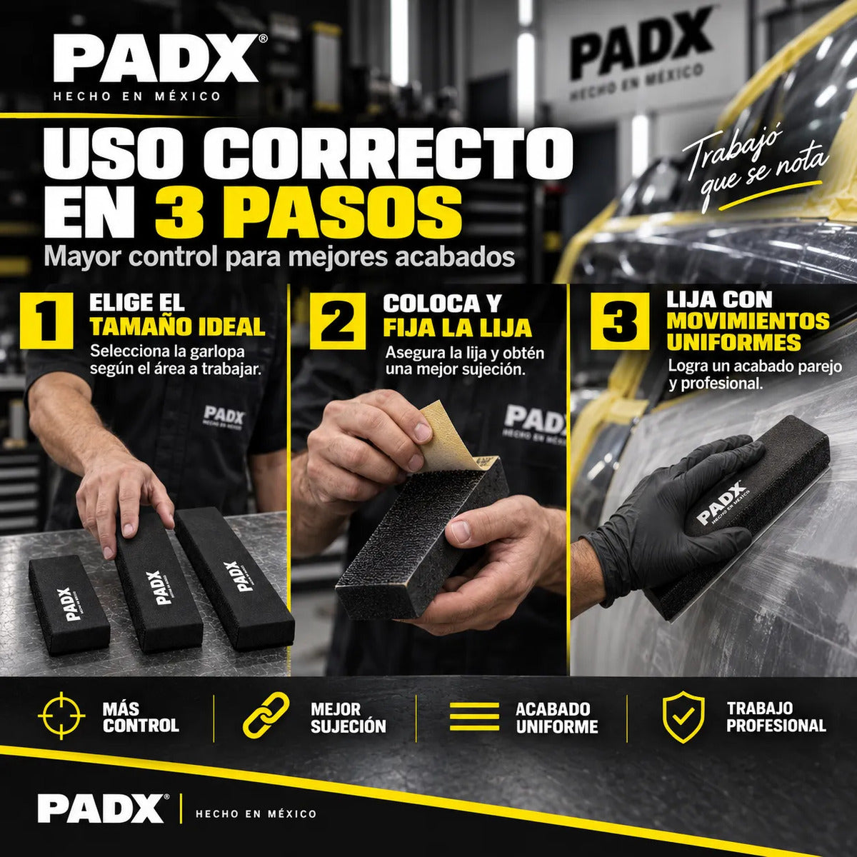 Juego De Bloques Garlopas Con Velcro Para Lijar Padx