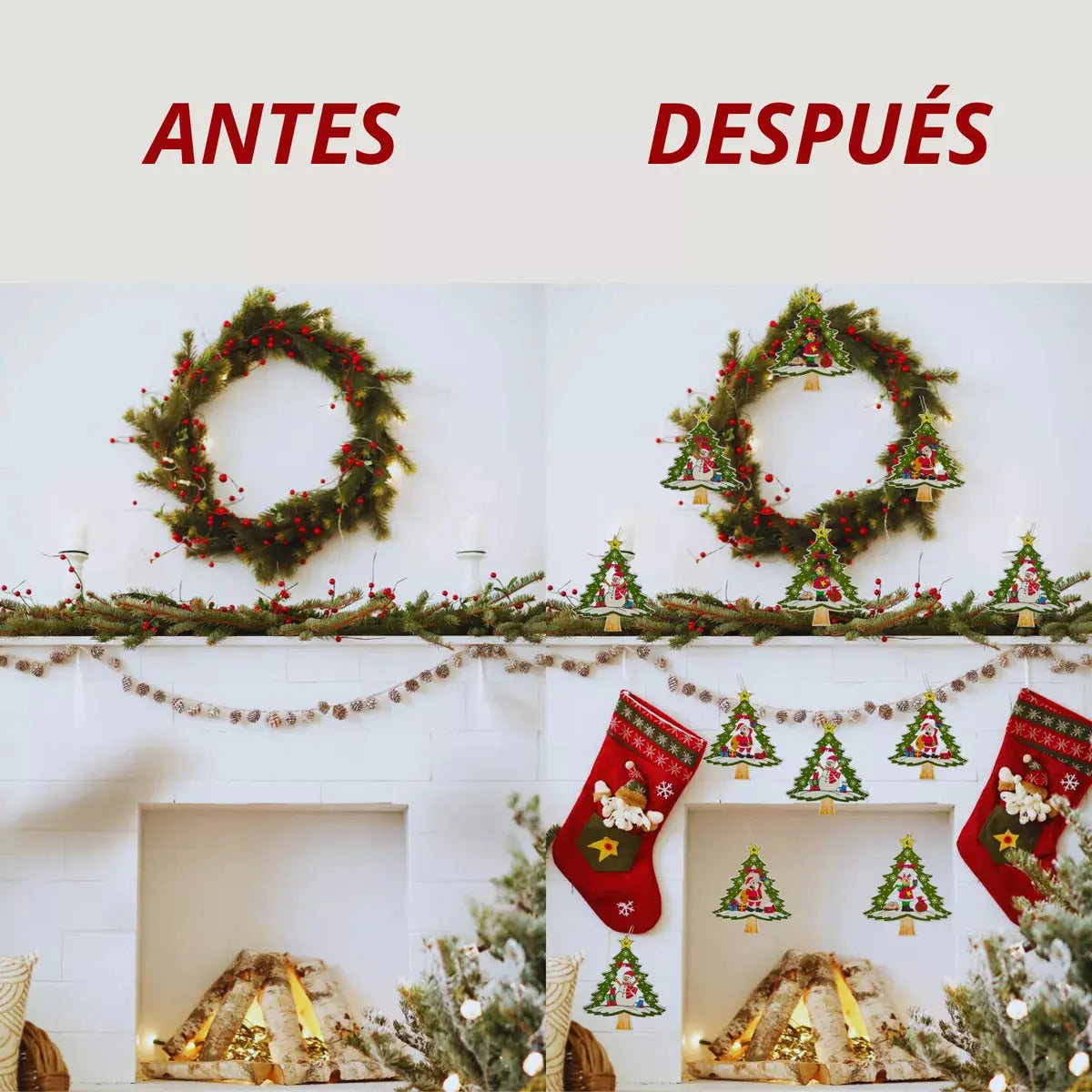 Adornos Arbolitos Madera Para Árbol De Navidad 24 Piezas