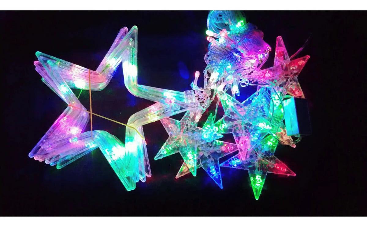 Serie Navideña Cortina Luz Led Estrella Estrella