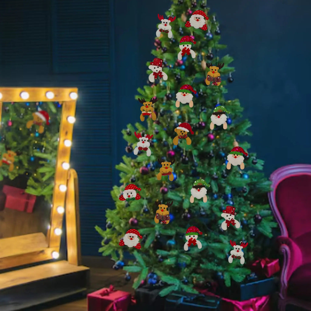 Adornos Colgantes Navidad Felpa Suave Abrazo Decoración 12pz