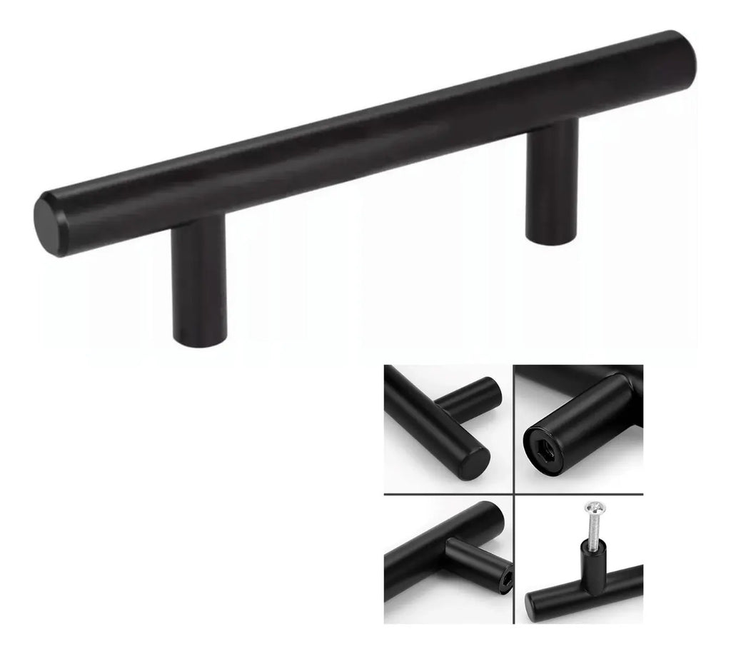 Jaladera Barra Acero Inoxidable Hueca 18.8cm Negro Handy Hom