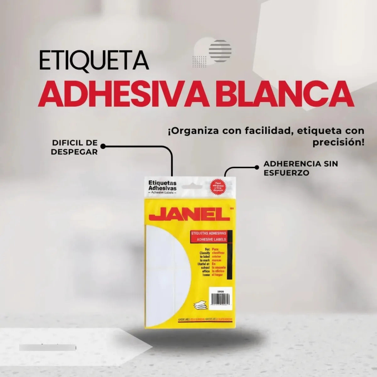 Etiqueta Adhesiva Janel 50 X 100mm Clasica 20 Bolsas