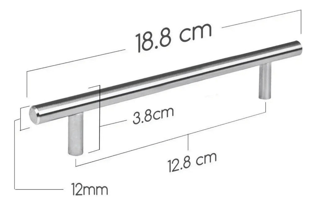 Jaladera Barra Acero Inoxidable Hueca 18.8cm Handy Home 25 P