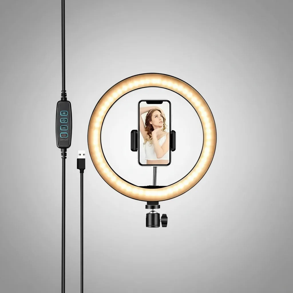 Saga Aro Luz Led 12 Pulg Tiktok Maquillaje 10 Niveles Intens