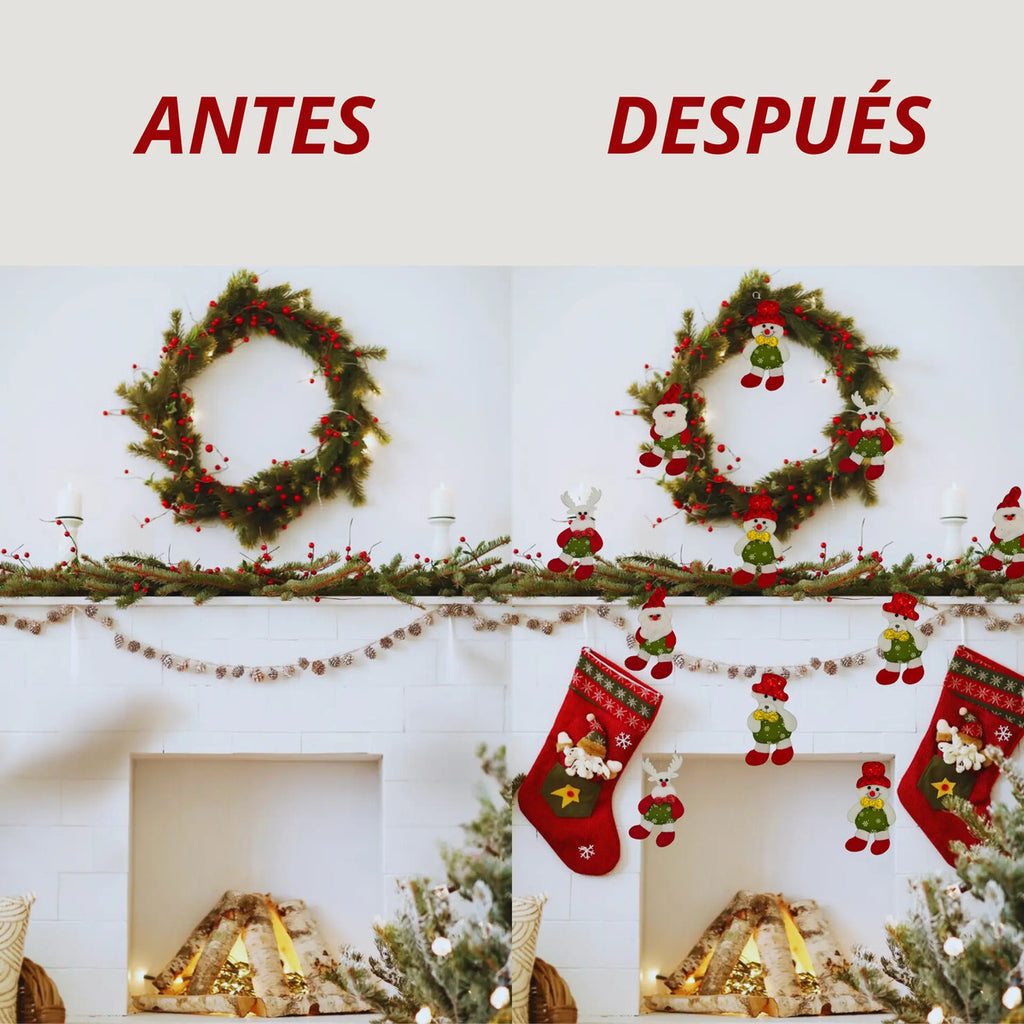 Adornos Navideños Felpa Suave Decoración Árbol 12 Piezas