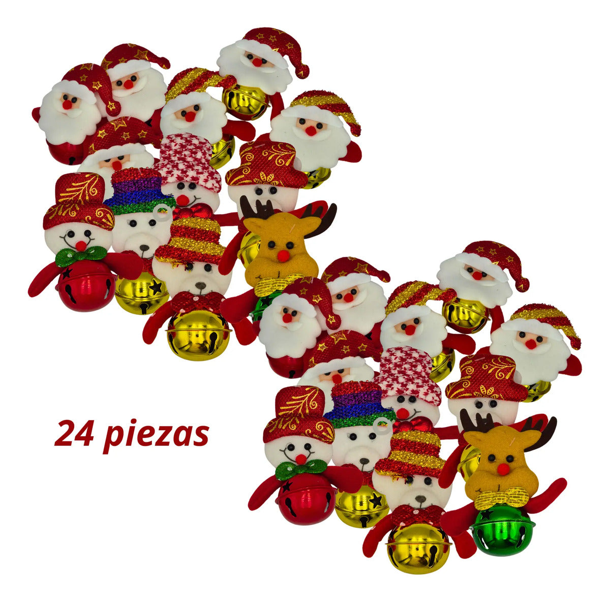 Adornos Navideños Felpa Suave Cascabel Decoración 24 Piezas