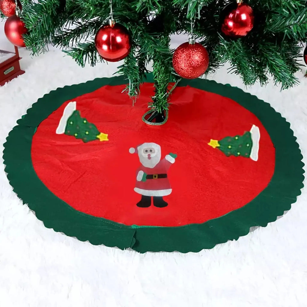 Pie De Árbol Navideño 90cm Adorno Tapete Navidad Santa Oso