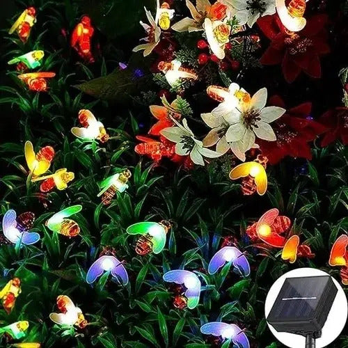 Series Guirnalda Luces Led Solar Abejas 5 Metros