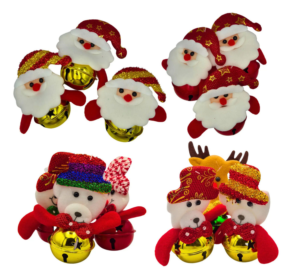 Adornos Navideños Felpa Suave Cascabel Decoración 12 Piezas