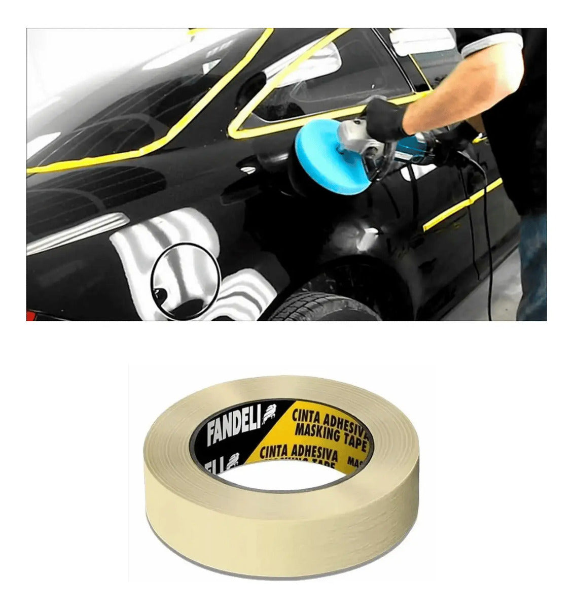 Cinta Fandeli Masking Tape Automotriz 18mm X 50m  6 Piezas