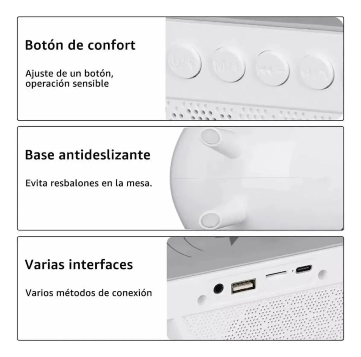 Cargador Inalambrico Bocina Bluetooth Lampara  Hm-2301