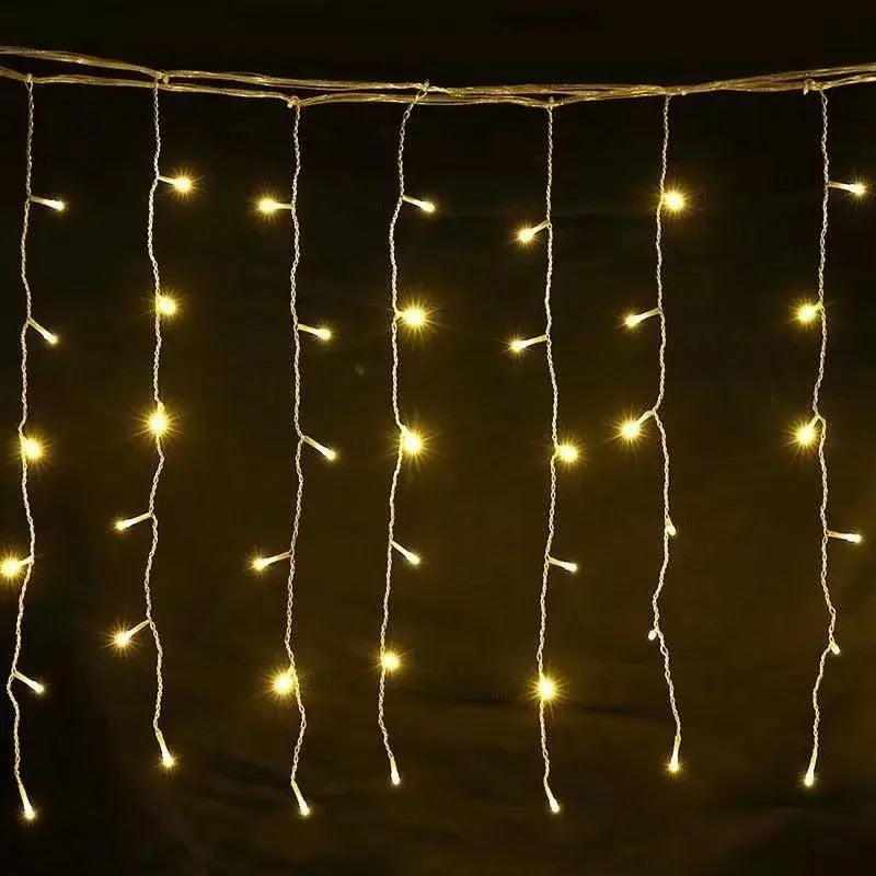 Serie Cascada Navideña 100 Luces Led Calida Blanca Multicolo