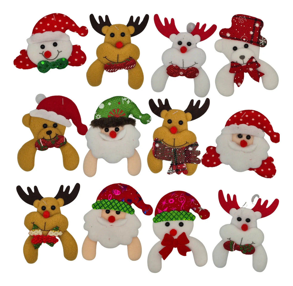 Adornos Colgantes Navidad Felpa Suave Abrazo Decoración 12pz
