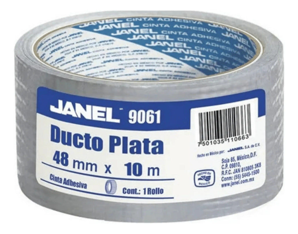 Cinta Adhesiva Janel Ducto 9061 Plata 48mmx10m 1 Pza