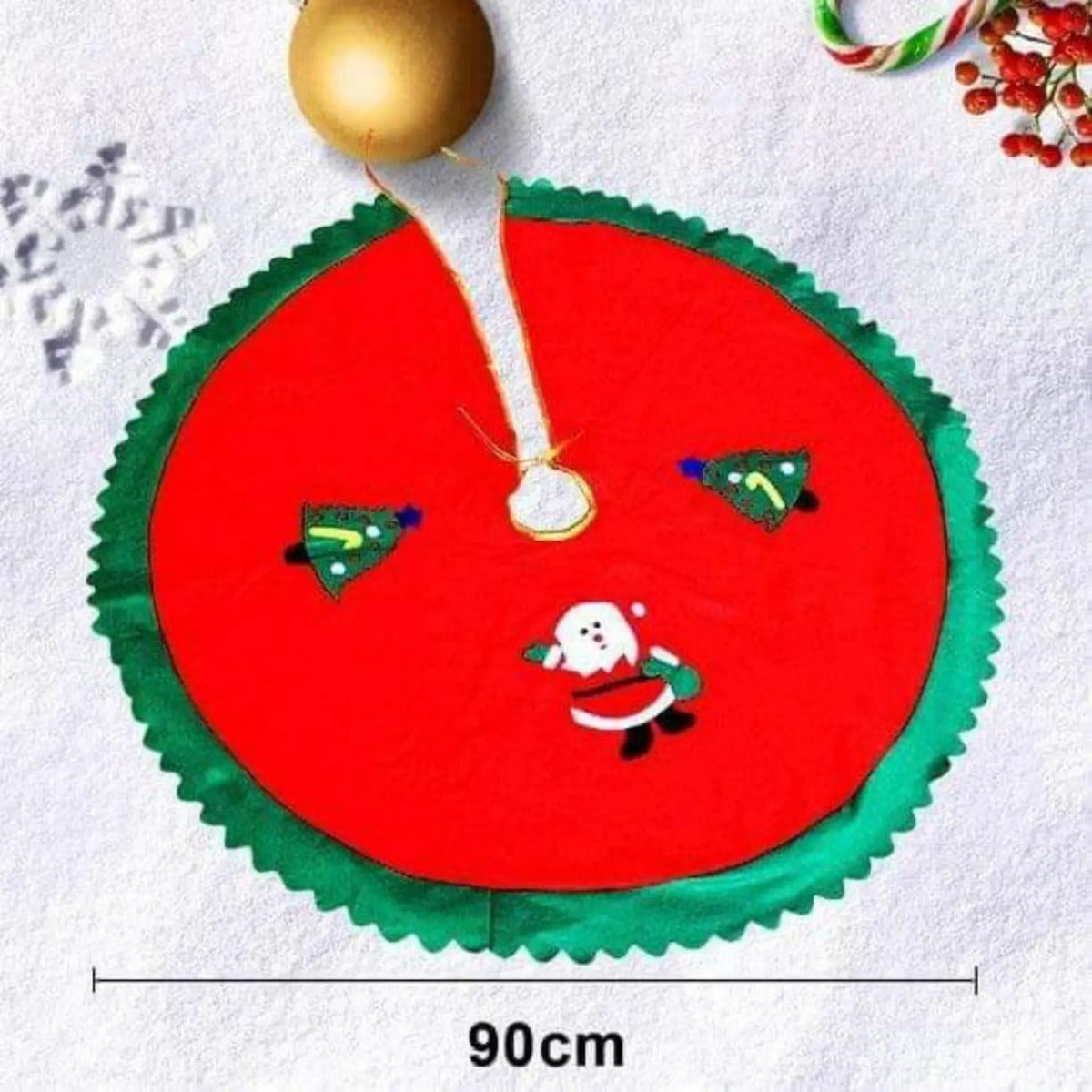 Pie De Árbol Navideño 90cm Adorno Tapete Navidad Santa Oso