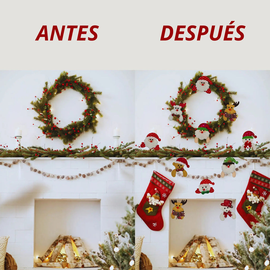 Adornos Colgantes Navidad Felpa Suave Abrazo Decoración 24pz