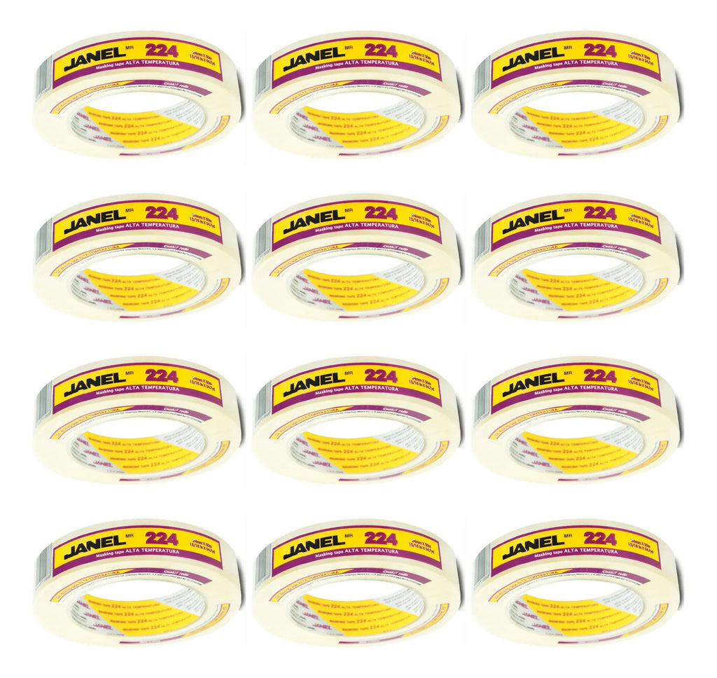 Masking Tape Janel 224 18mm X 50 M Alta Temperatura 12 Pza