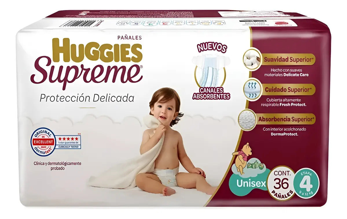 Pañal Desechable Huggies Supreme Talla 4 36 Piezas