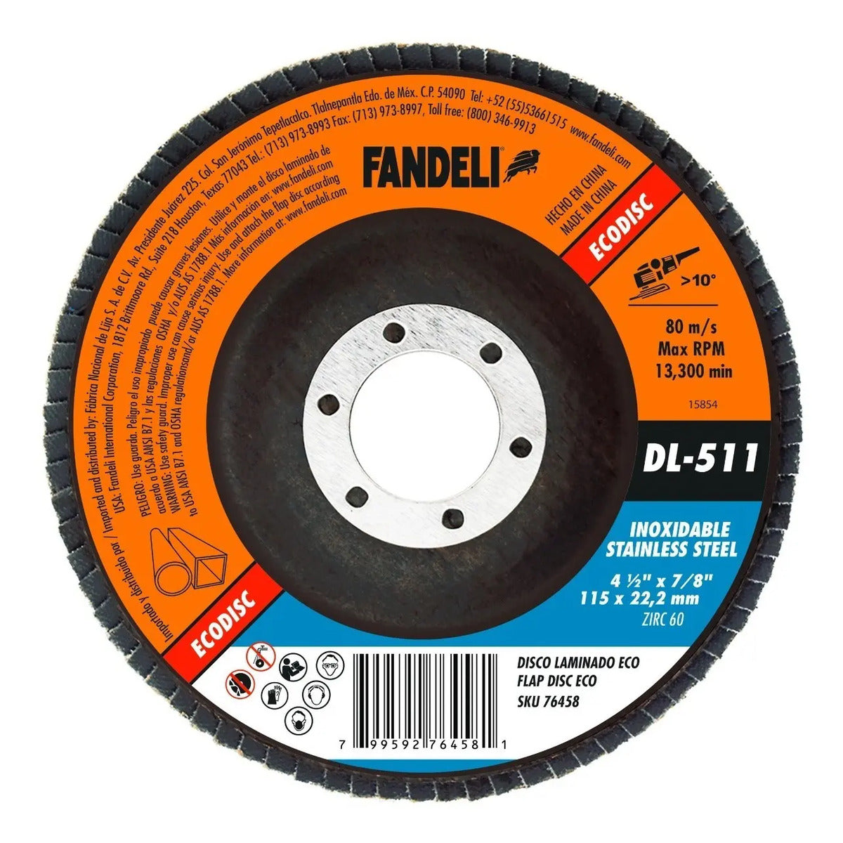 10 Discos Laminados 4½ X 7/8  Zirconia Grado 60