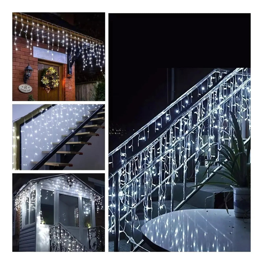 Serie Navideña Cascada 400 Luces Led 6 Metros