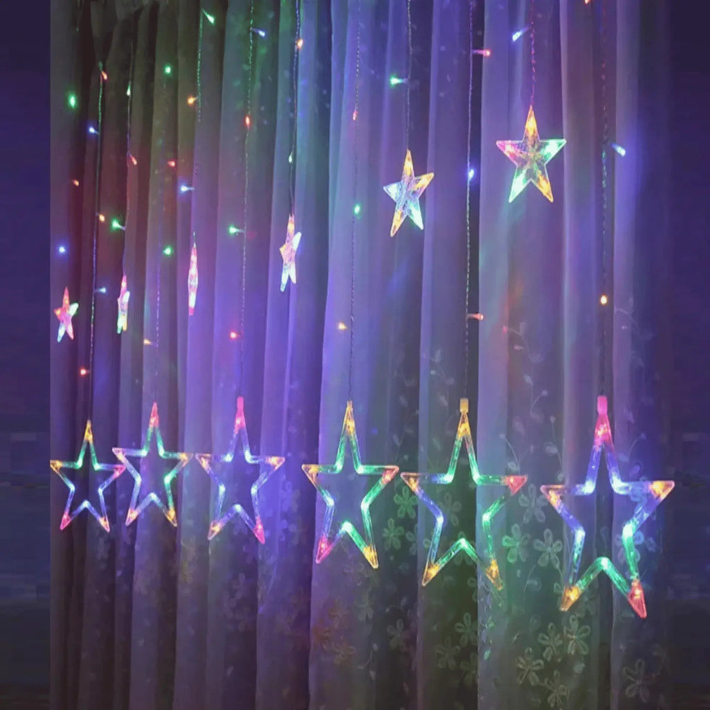 Serie Navideña Cortina Luz Led Estrella Estrella