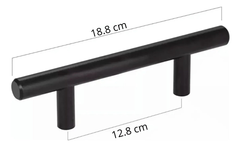 Jaladera Barra Acero Inoxidable Hueca 18.8cm Negro Handy Hom