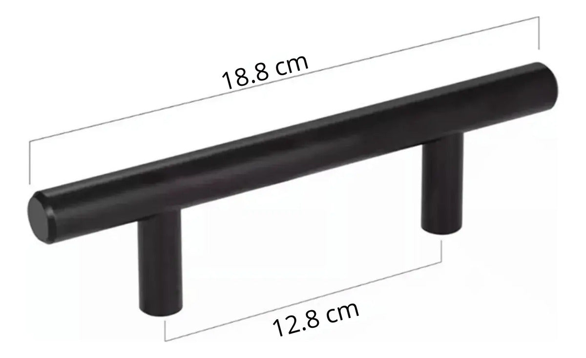 Jaladera Barra Acero Inoxidable Hueca 18.8cm Negro Handy Hom