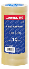 Cinta Adhesiva Janel 255 Transparente 24mmx65m 10 Rollos