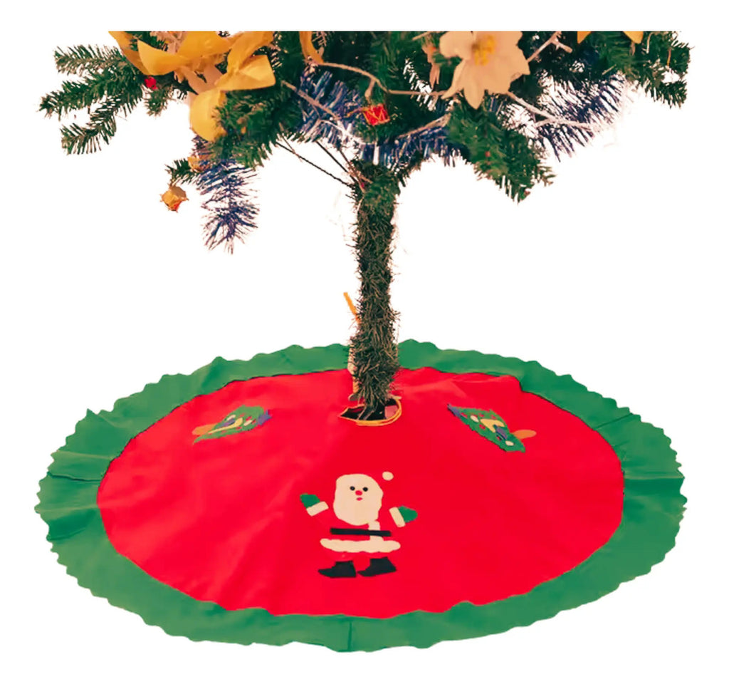 Pie De Árbol Navideño 90cm Adorno Tapete Navidad Santa Oso