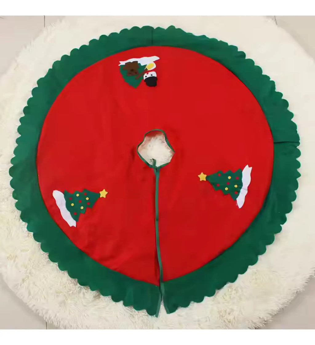 Pie De Árbol Navideño 90cm Adorno Tapete Navidad Santa Oso
