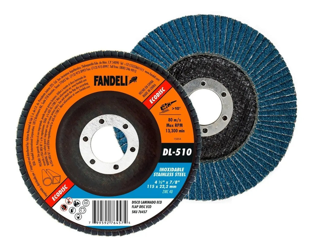 10 Discos Laminados Zirconia Fandeli Dl510 115 Mm G40 10 Pz