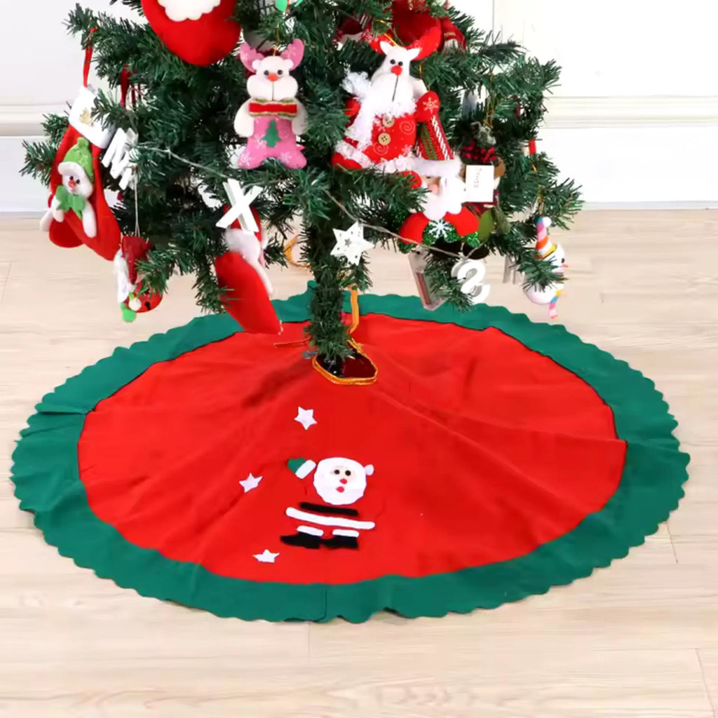 Pie De Árbol Navideño 90cm Adorno Tapete Navidad Santa Oso