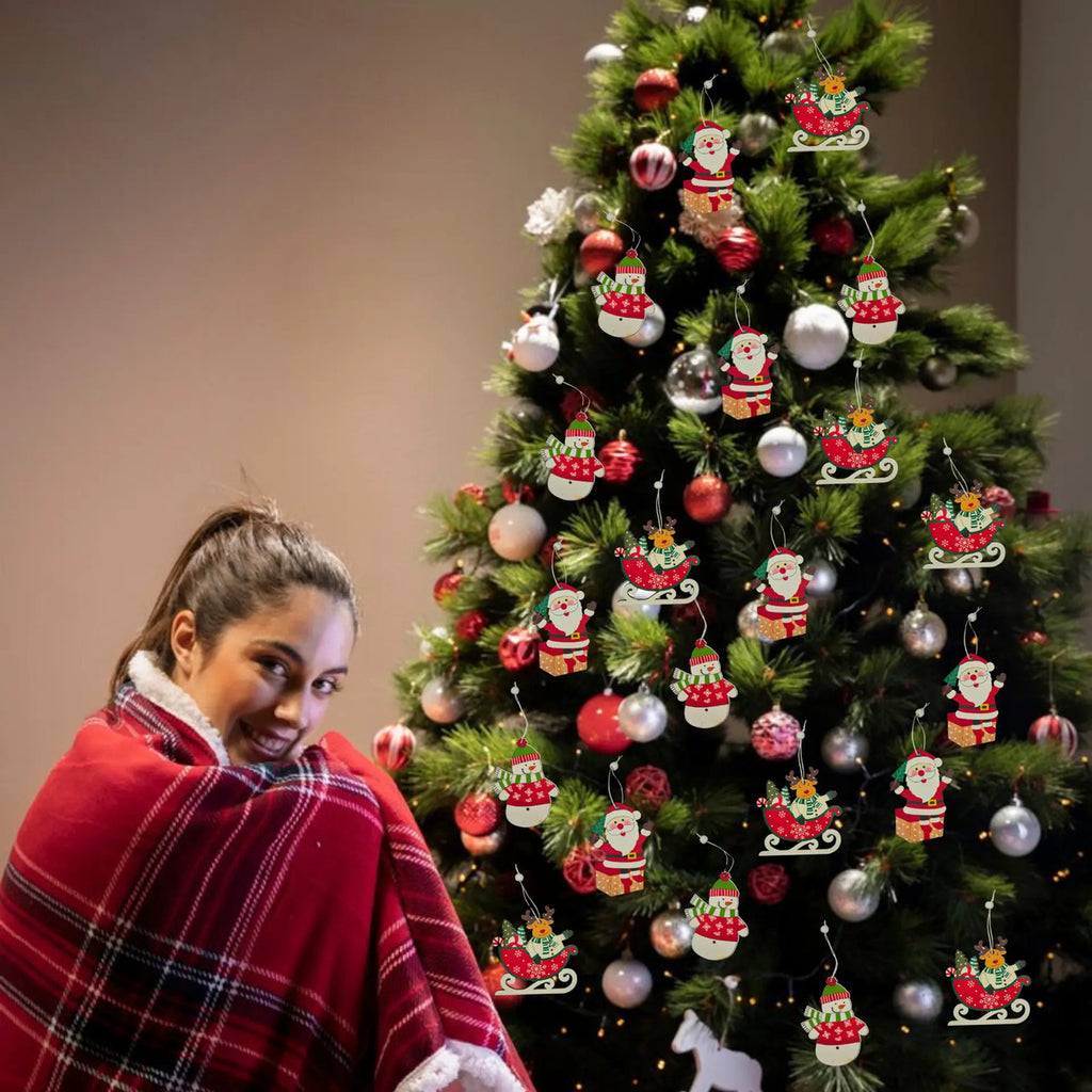 Adornos Colgantes De Madera Para Árbol De Navidad 6 Piezas