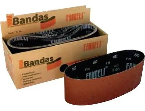 10 Bandas Lija 3x 18 X-86 Fandeli Grado 080 Madera Metal