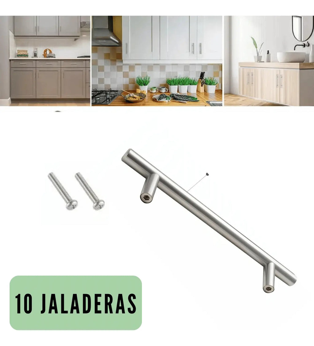 Jaladera Barra Acero Inoxidable Hueca 18.8cm Handy Home 10pz