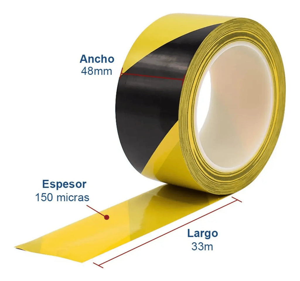 Cinta Adhesiva Precaución Janel Amarillo Negro 48 X 33m 1 Pz