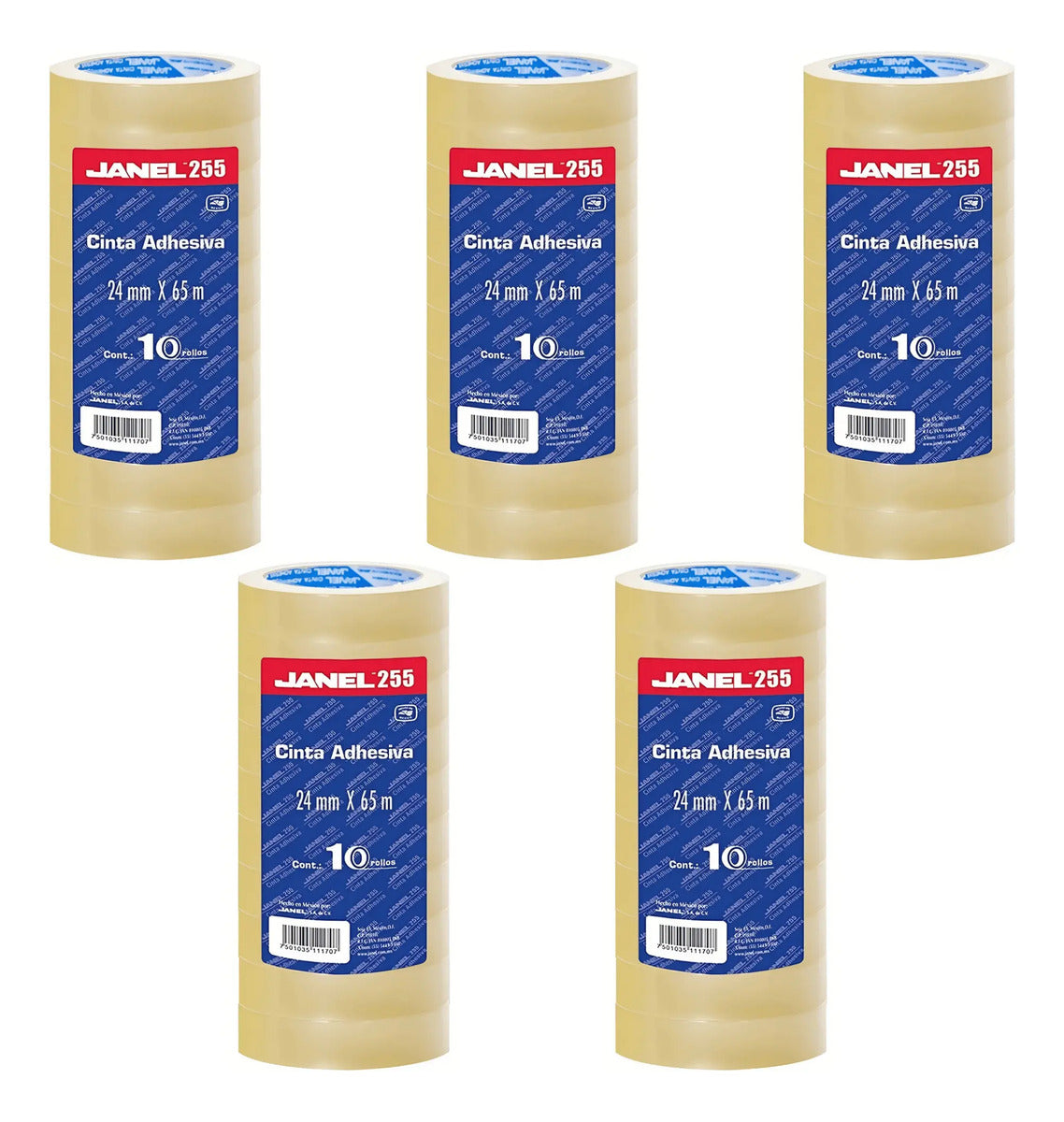 Cinta Adhesiva Janel 255 Transparente 24mmx65m 50 Rollos