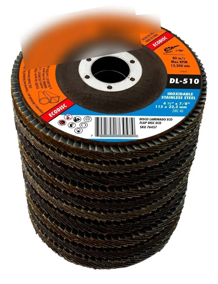 10 Discos Laminados Zirconia Fandeli Dl510 115 Mm G40 10 Pz