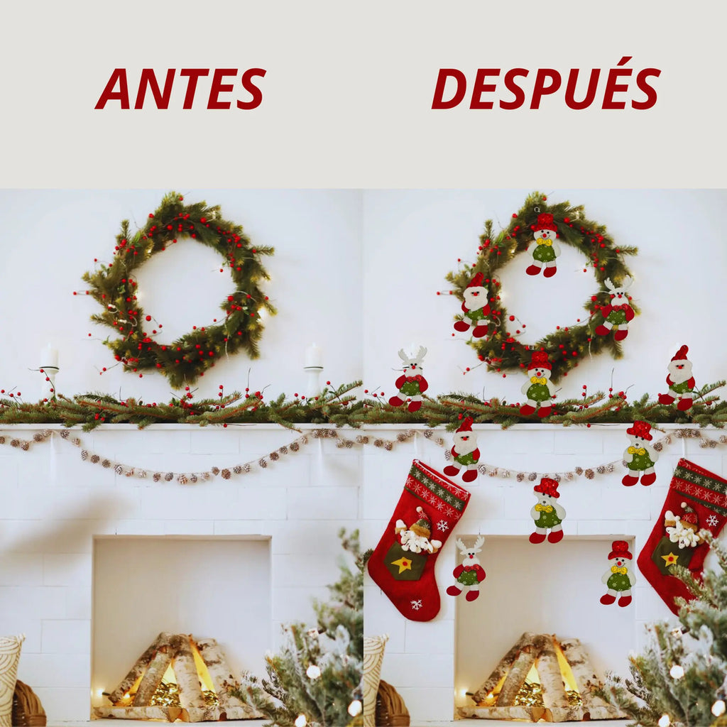 Adornos Navideños Felpa Suave Decoración Árbol 24 Piezas